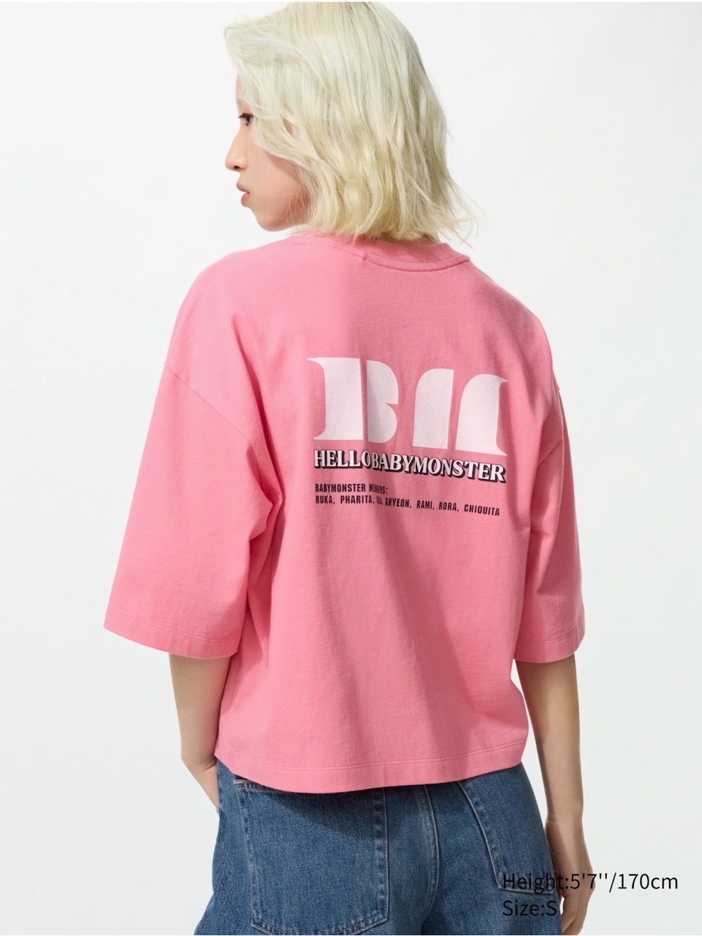 PINK UNIQLO BabyMonster UT Oversized Graphic T-shirt